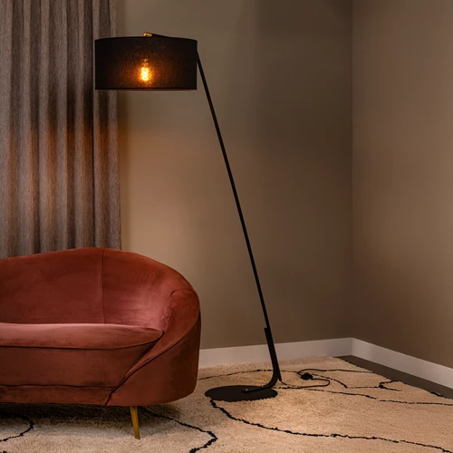 Lucide KELSO - Vloerlamp - 1xE27 - Zwart - sfeer 1